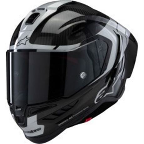 Alpinestars LARGE SR10 Silver / Black / Carbon Helmet