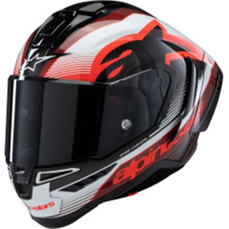Alpinestars X-SMALL SR10 Black / Carbon Red / Gloss White Helmet