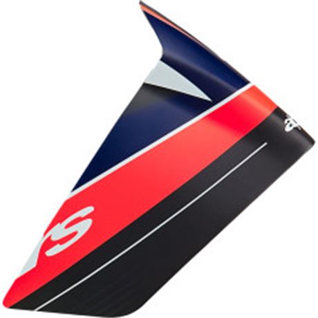 Supertech R10 Helmet Spoiler - Race - Team - Matte Black/Carbon Red Fluo/Blue