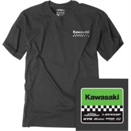 Youth Kawasaki Starting Line T-Shirt - Heather Charcoal - Medium