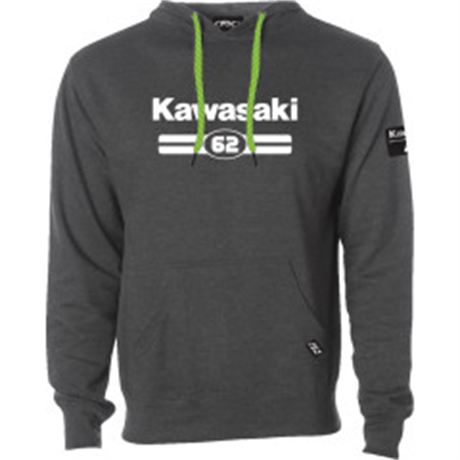 Factory Effex Kawasaki Sixty Two Pullover Hoodie - Heather Charcoal - Medium