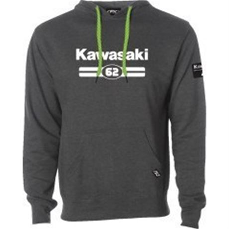 Factory Effex Kawasaki Sixty Two Pullover Hoodie - Heather Charcoal - 2XLarge