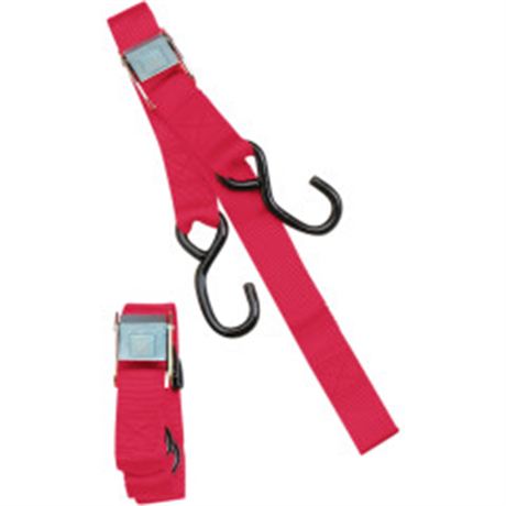 Heavy-Duty Cam Buckle Tie-Downs with Built-In Assist - Red