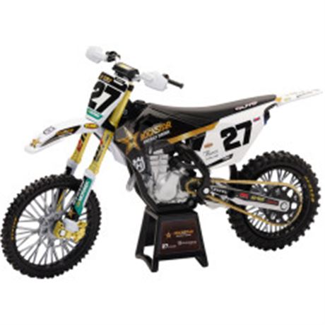 Rockstar Husqvarna Team Bike - Malcolm Stewart - 1:12 Scale - BlackWhite/Gold