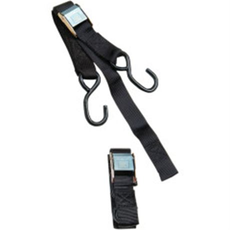 Heavy-Duty Cam Buckle Tie-Downs with Built-In Assist - Black