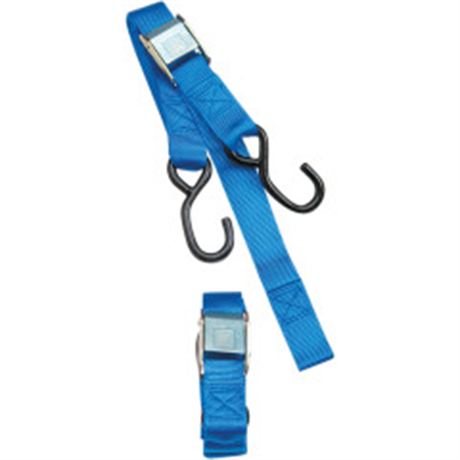 Heavy-Duty Cam Buckle Tie-Downs with Built-In Assist - Blue