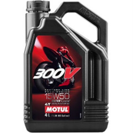 Motul 300V / 15W-50 Factory Line Road Racing Synthetic 4T Engine Oil - 4 Liter