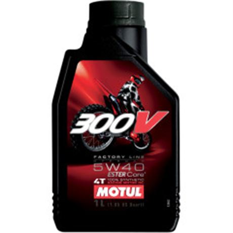 Motul 300V / 5W-40 Factory Line Offroad Synthetic 4T Engine Oil - 1 Liter