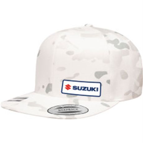 Suzuki Snapback Hat - Camo White